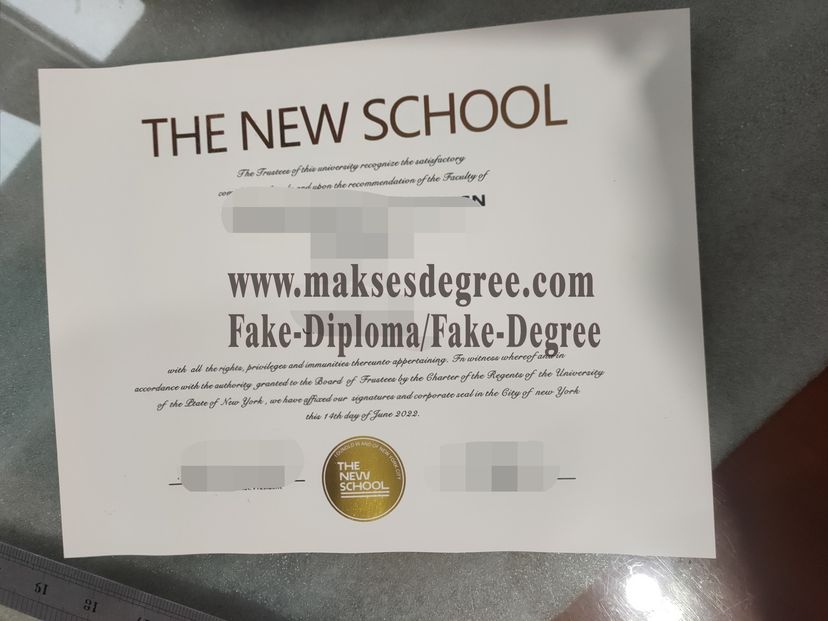 Buy fake Parsons School of Design, The New School Certificate
