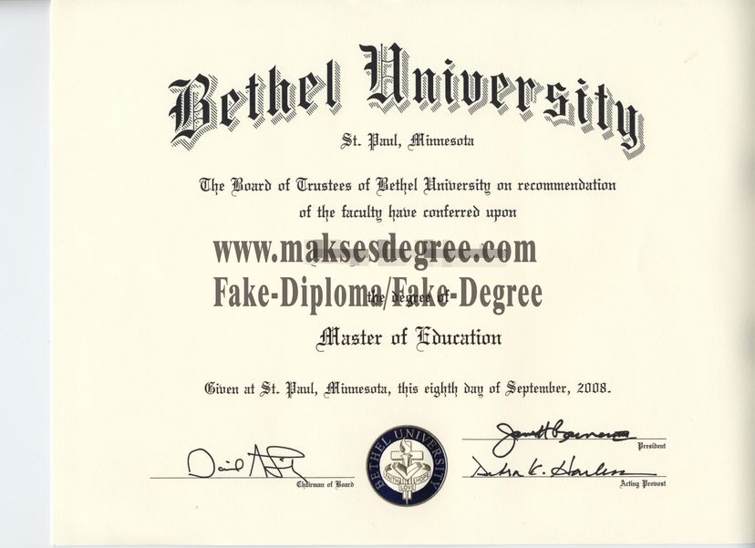 Copy Fake Bethel University Certificate